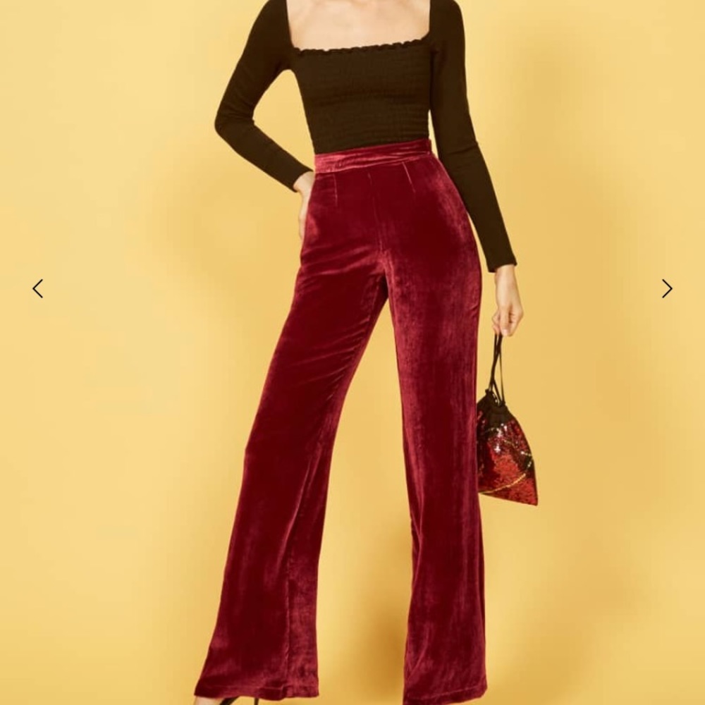 ISO Reformation Mulholland Pant in Crimson Size 2